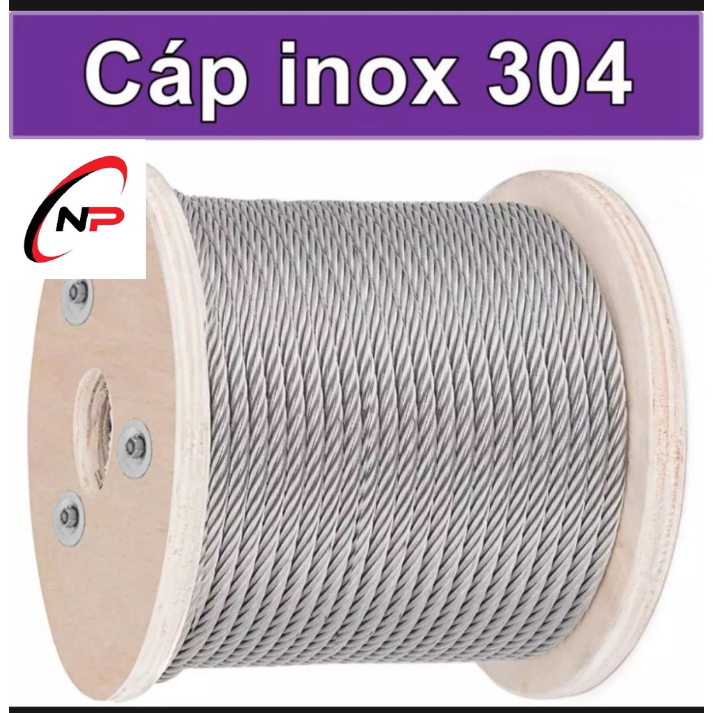 30 Mét cáp INOX 304 5mm chống rỉ sét,ăn mòn cực tốt.Làm dây phơi quần áo,chằng buộc,trang trí nhà cửa....kimkhinhatphat