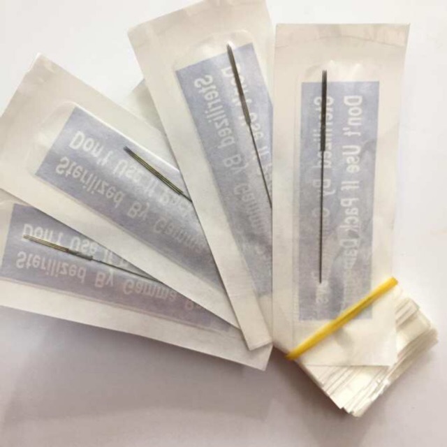 Kim3 dài phun xăm hộp 500kim xanh lá & xanh biển