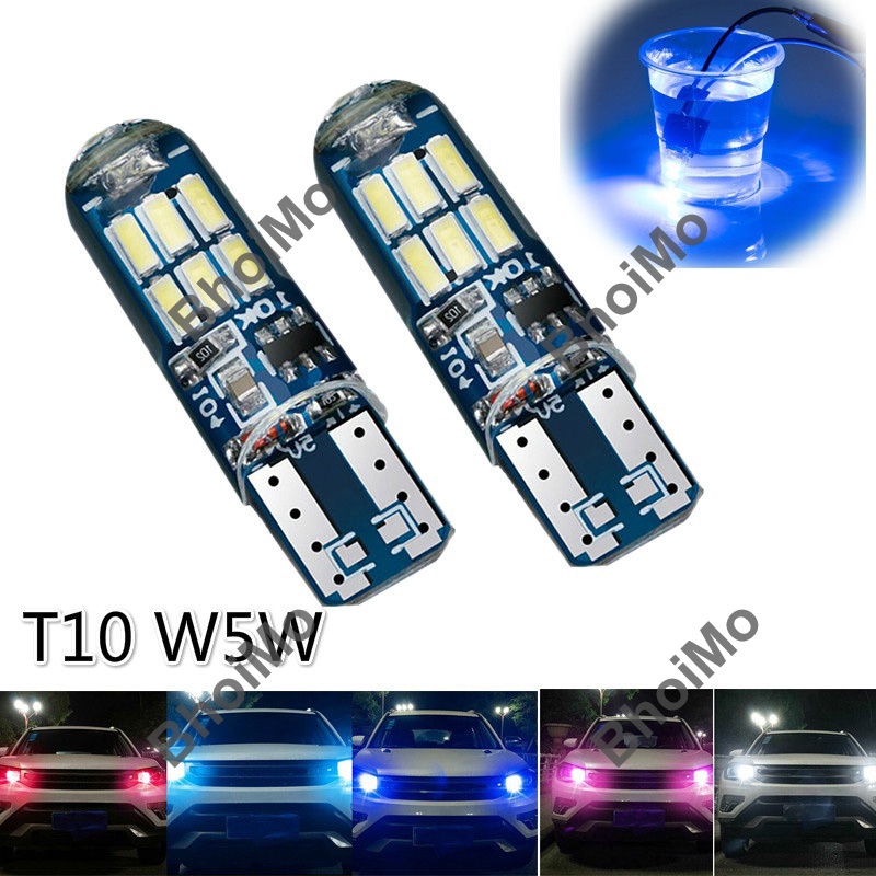 Đèn Led T10 W5W 15smd 4014 194 168 Dc12V Chống Thấm Nước Gắn Bên Hông Xe Hơi / Xe Máy / Xe Tải