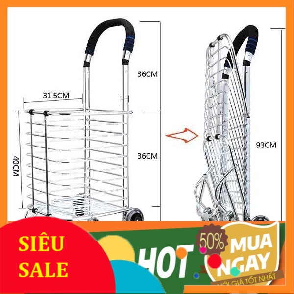 Xe kéo đi chợ 3 bánh leo cầu thang siêu nhẹ cao cấp Homestar 801