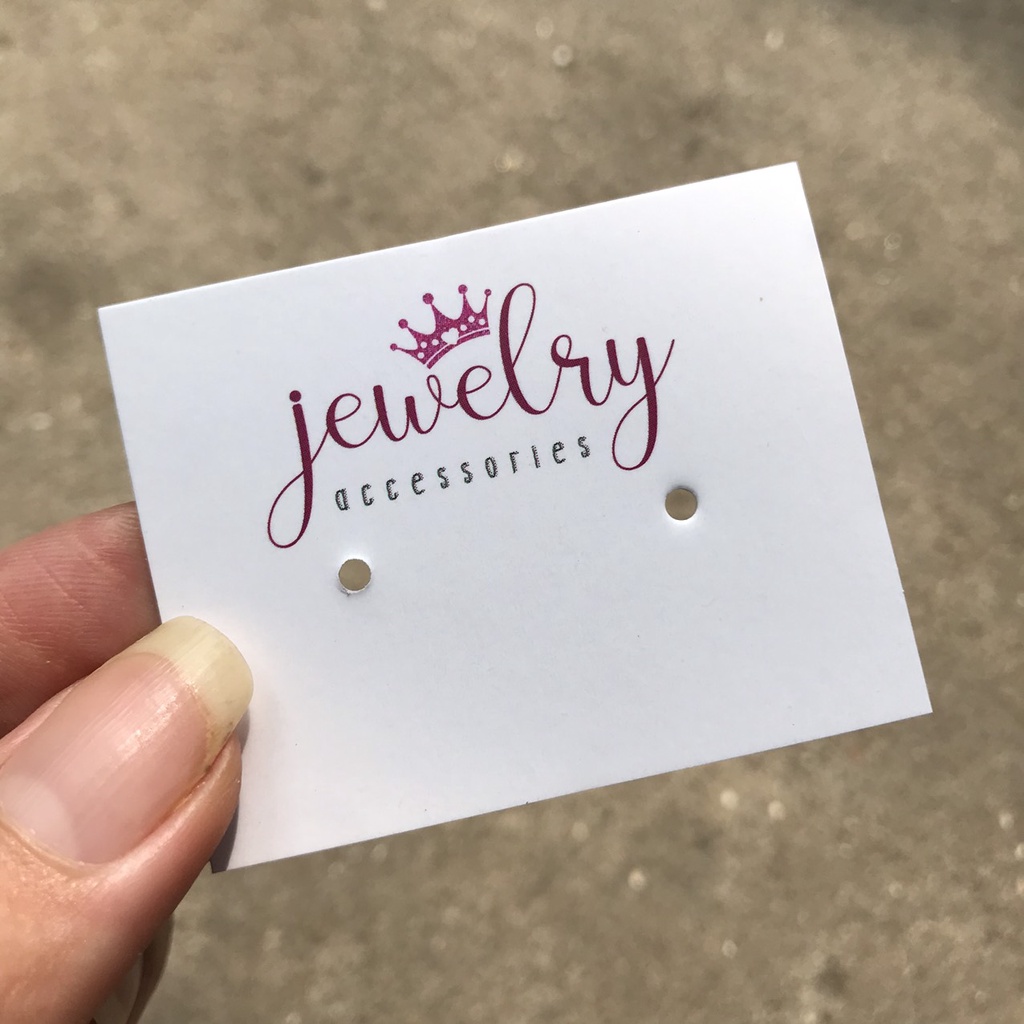 100 chiếc tag bìa treo khuyên, thẻ treo bông tai, Earring hang tags, giấy dày, kích thước 3.5x5.4cm mẫu 06