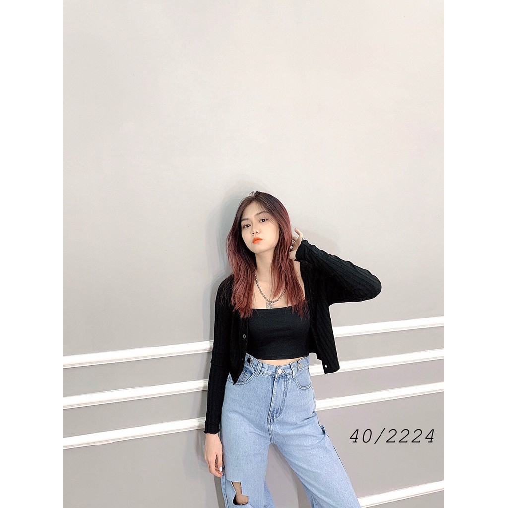 [ FREESHIP ] QUẦN JEAN ỐNG RỘNG NỮ MÀU XANH LƯNG CAO PHỐI 2 ĐAI CAO CẤP BABO RÁCH ÔNG VUÔNG HÌNH CHỮ L SIÊU CÁ TÍNH