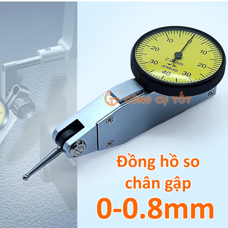 Đồng hồ so cơ khí chân gập 0-0.8mm độ chia 0.01mm mặt Φ32mm