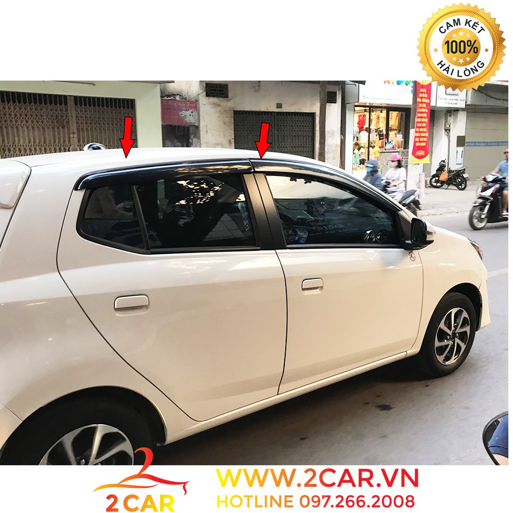 [Mã LIFEAUMAY giảm 10% tối đa 30k đơn 150k] Vè che mưa xe Toyota Wigo 2018 2019 2020 2021 nhựa đen dày