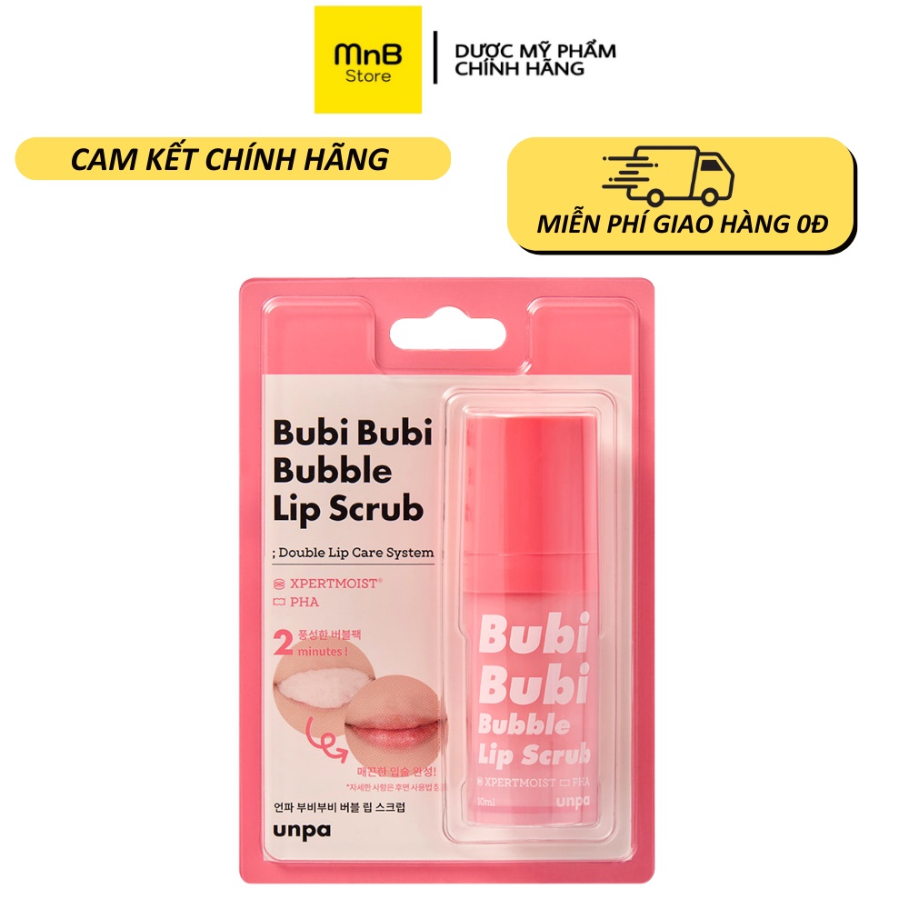 Tẩy tế bào chết môi sủi bọt Bubi Bubi Lip By Unpa hàn quốc 12ml