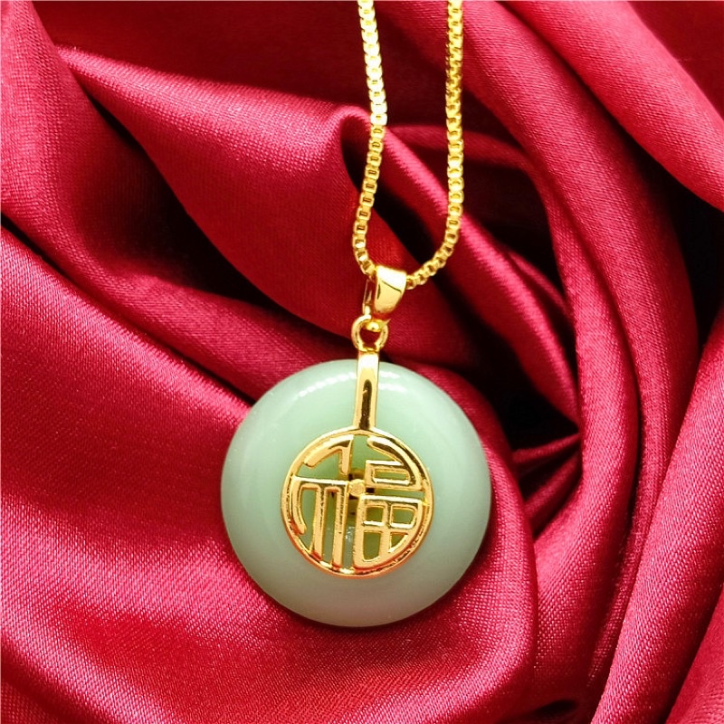 Dây chuyền đồng điếu màu xanh chiêu tài lộc