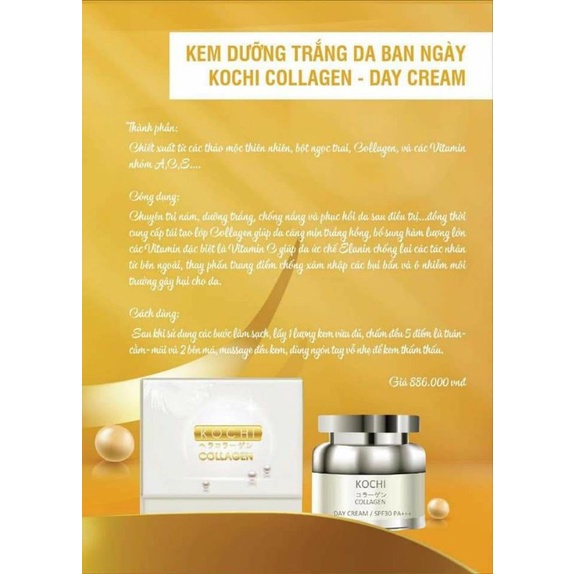 Kem dưỡng da tri mụn nám tàn nhang Collagen Kochi Nhật Bản