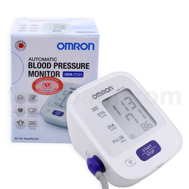 Máy Đo Huyết Áp Tự Động Omron HEM-7121 - Chính Hãng Omron - Lưu 30 kết quả đo