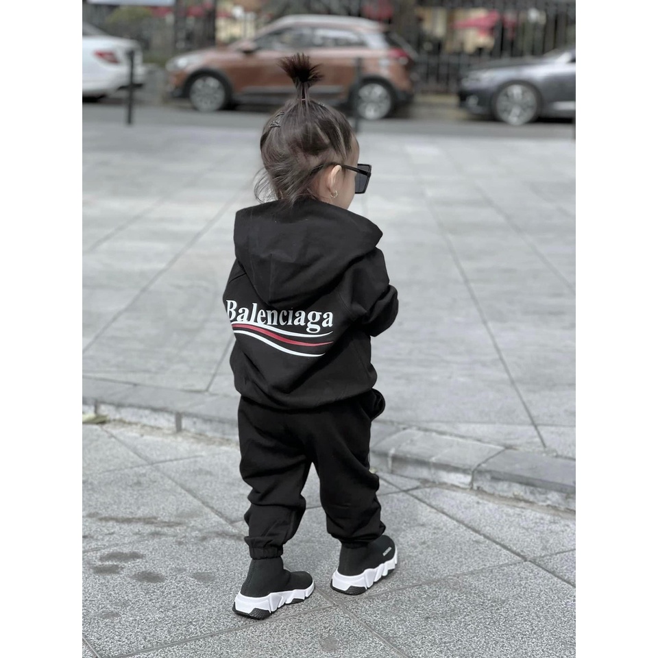 Bộ quần áo hoodie Balen cho bé , set quần áo nỉ mũ trẻ em unisex , Kid_genZ