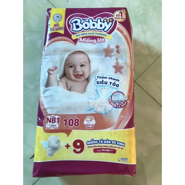 Miếng lót Bobby Newborn 1 - 108 miếng