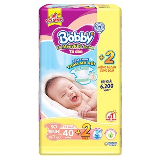 Bỉm Bobby miếng lót/tã dán size 64m, SS40, S56