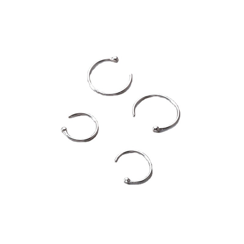 Khuyên tai tròn mạ bạc 925 thiết kế 6mm-10mm