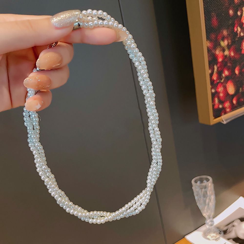 Vòng cổ choker bằng hợp kim đính ngọc trai nhân tạo thời trang dành cho nữ