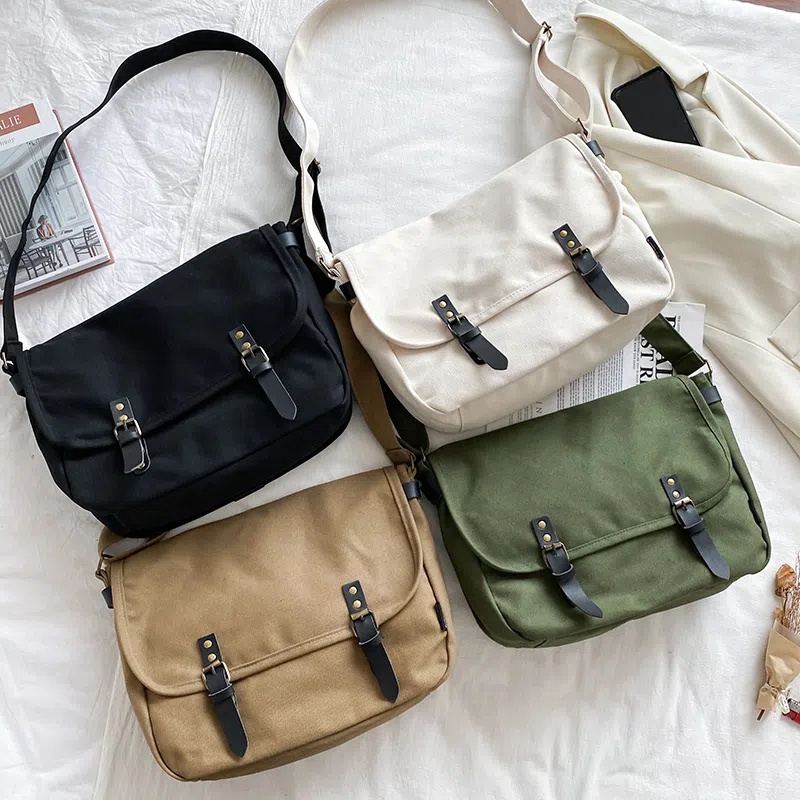 Túi canvas Đeo Chéo Phong Cách Nhật Bản Hàn Quốc Cho Nam Nữ ko104