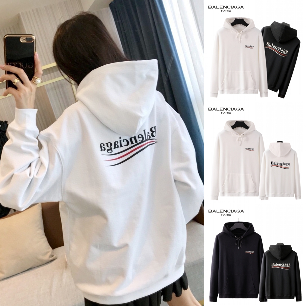 Balenciaga Áo Hoodie Chất Liệu Cotton In Chữ Thời Trang Cho Cặp Đôi # 307