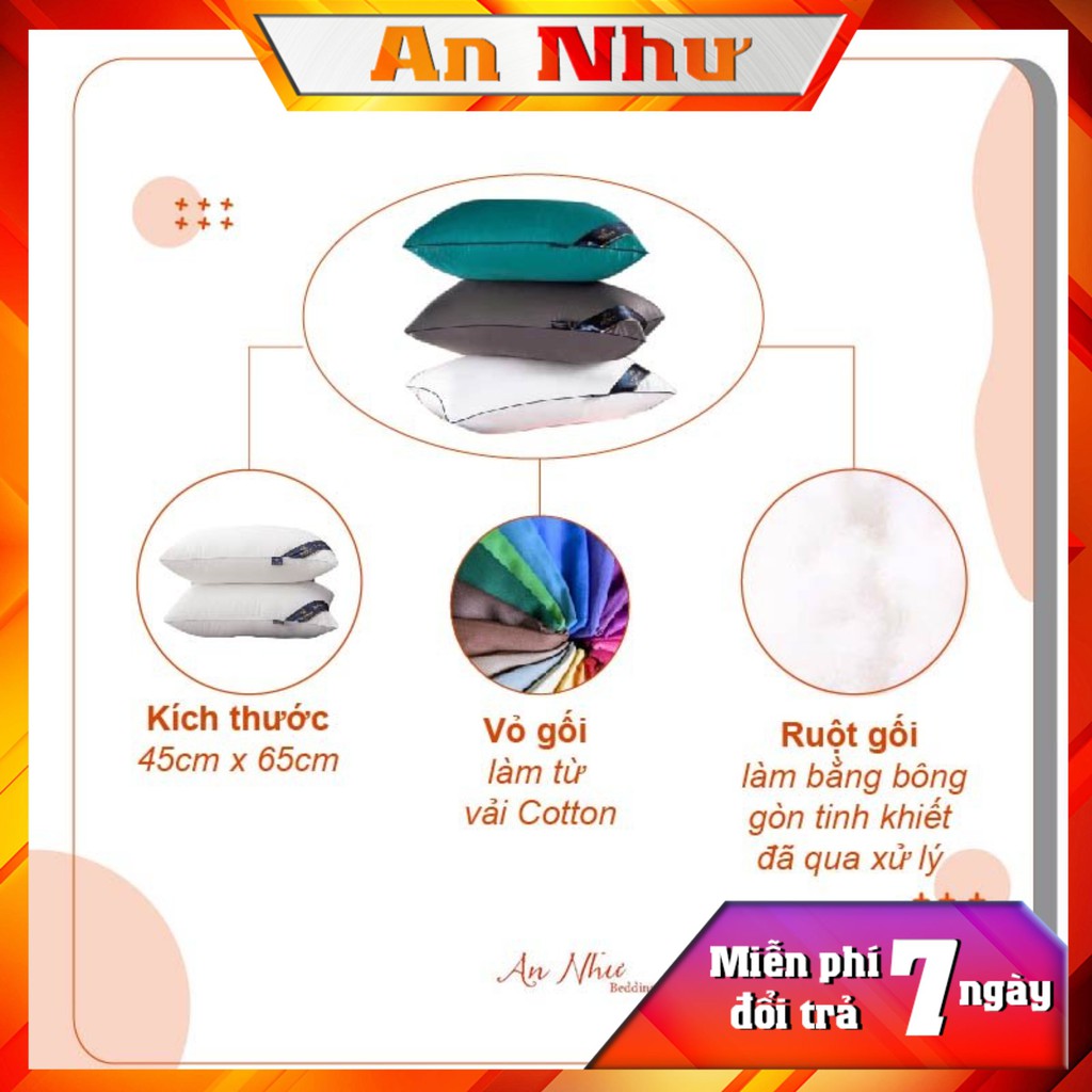 set 2 Ruột gối, ruột gối nằm, gối hiltom kích thước 45x65cm