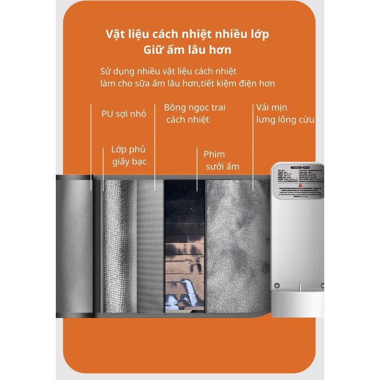 Máy hâm sữa cầm tay Finose tích điện,Máy hâm sữa không dây 6 mức nhiệt,máy hâm sữa, ủ sữa di động