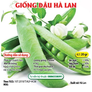 Hạt giống đậu hà lan gói 20gr - hóa nông