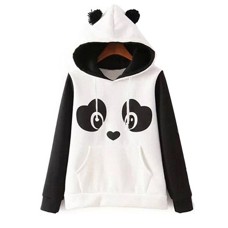 Áo hoodie hình gấu trúc dễ thương cho nữ