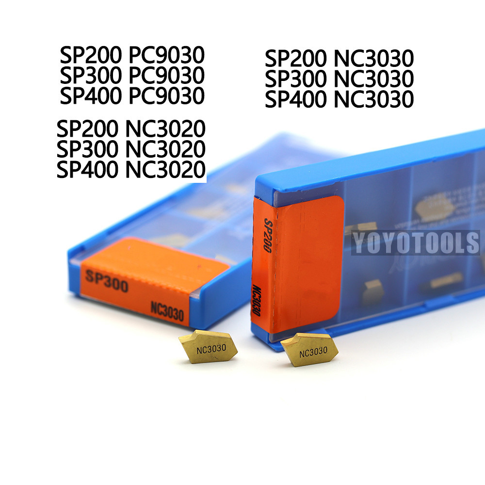 10 chiếc SP200 / SP300 / SP400 PC9030 NC3020 NC3030 Grooving Chèn tiện tiện Dụng cụ tạo rãnh