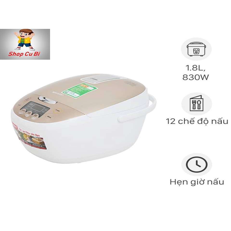 Nồi cơm điện đa năng 1,8L Sharp KS-COM181CV-GL - Nồi cơm điện tử thông minh hàng chính hãng