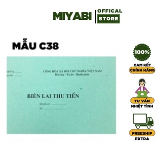 Biên lai thu tiền mẫu số C38-BB giấy carbon đẹp 2 liên loại dày 100 tờ
