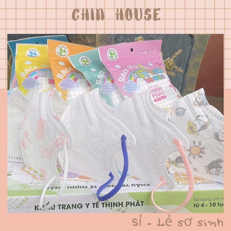 [Ảnh thật] GÓI 10 CHIẾC KHẨU TRANG Y TẾ KN95 THỊNH PHÁT CHO BÉ TỪ 4-10 TUỔI