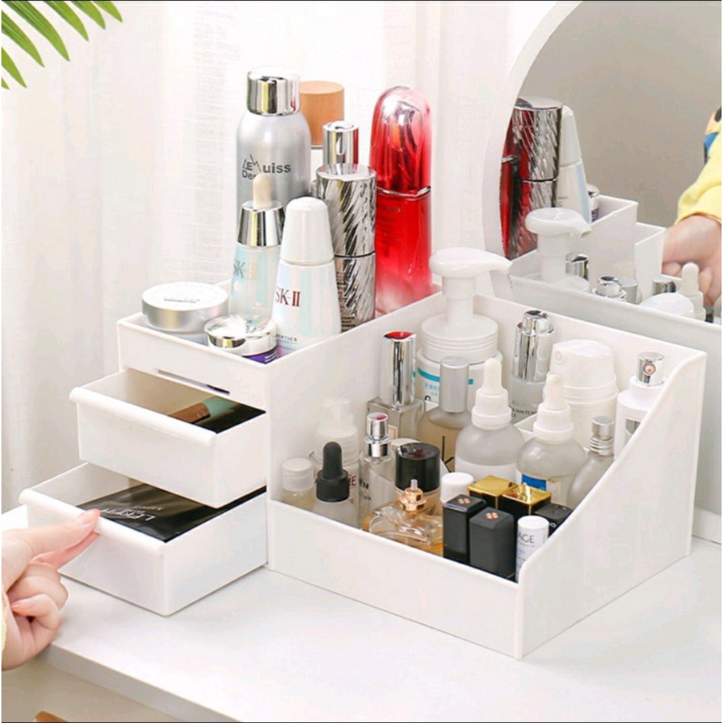 [FREESHIP] Khay Đựng Mỹ Phẩm, Đựng Đồ Trang Điểm 3 Tầng 2 Ngăn Kéo Tiện Dụng