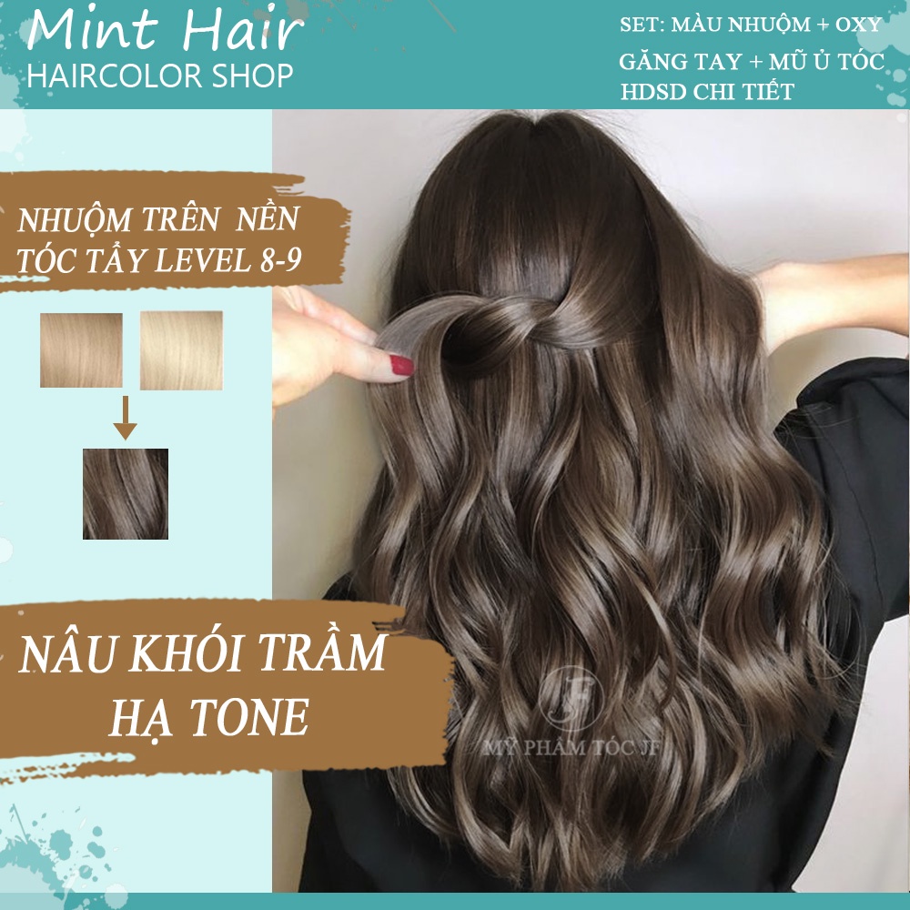 Kem Nhuộm Tóc Nâu Khói Trầm - Nhuộm Trên Nền Nâu - Không Tẩy - Tặng Oxy