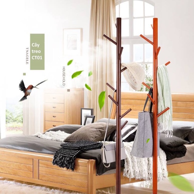 Cây treo quần áo bằng gỗ