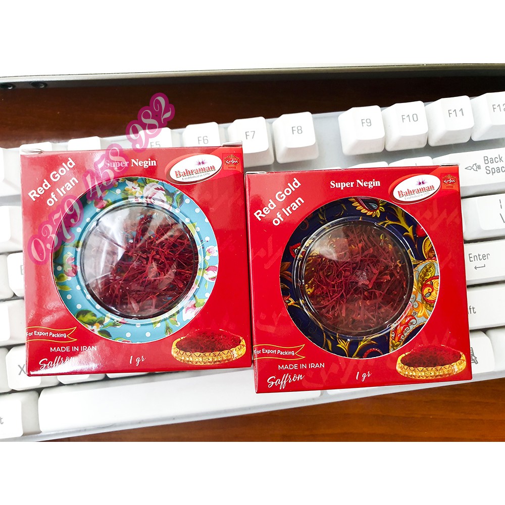 Nhuỵ hoa nghệ tây Saffron Brahaman super negin Iran hộp thiếc