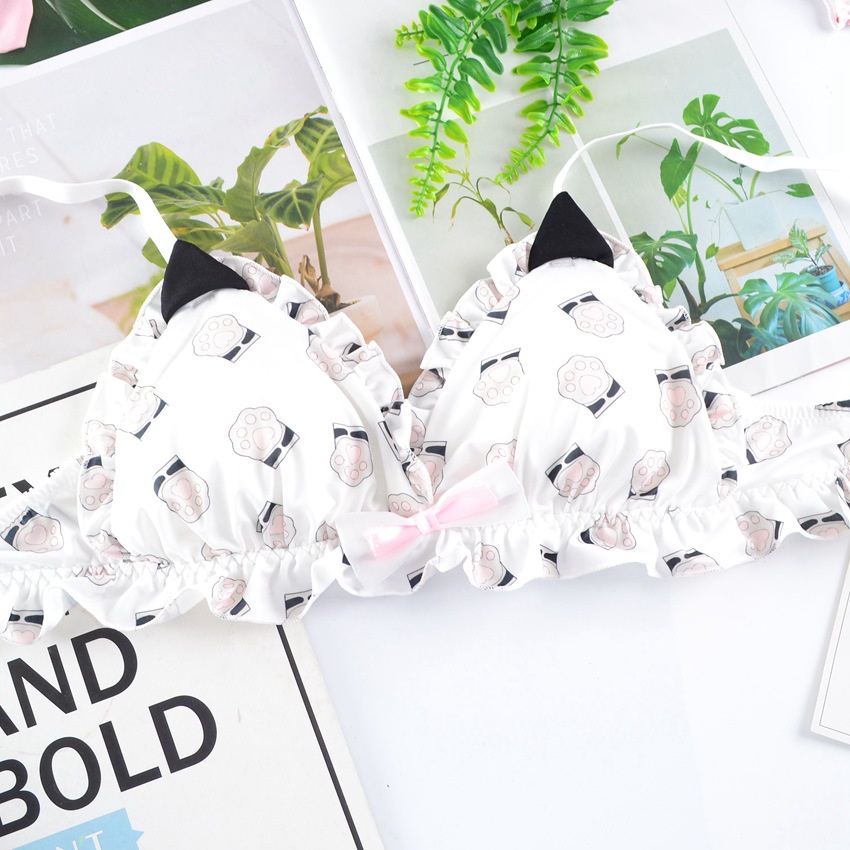 Bộ đồ lót in hình chân mèo dễ thương cho nữ