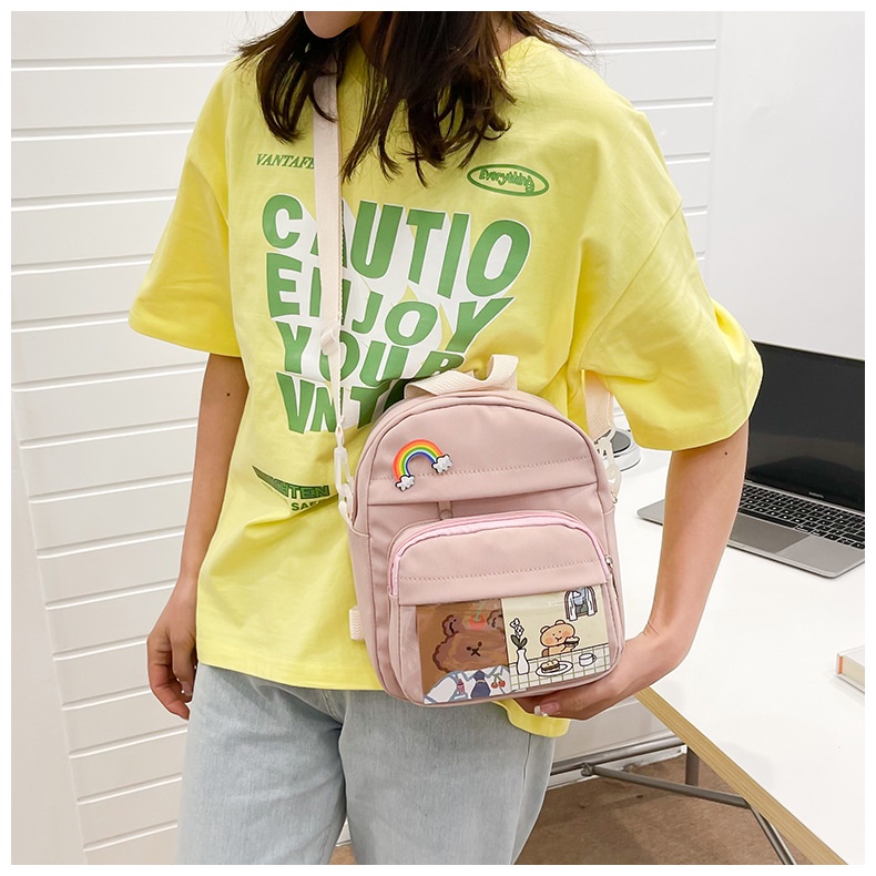 Túi Đeo Chéo Hình Vuông Cỡ Nhỏ Chất Liệu Canvas Thời Trang Cho Nữ