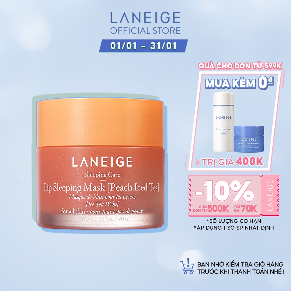 Mặt Nạ Ngủ Cho Môi Lip Sleeping Mask Laneige Peach Iced Tea 20g