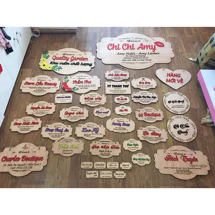 BẢNG GỖ TÊN SHOP - cắt & Khắc Theo Yêu Cầu
