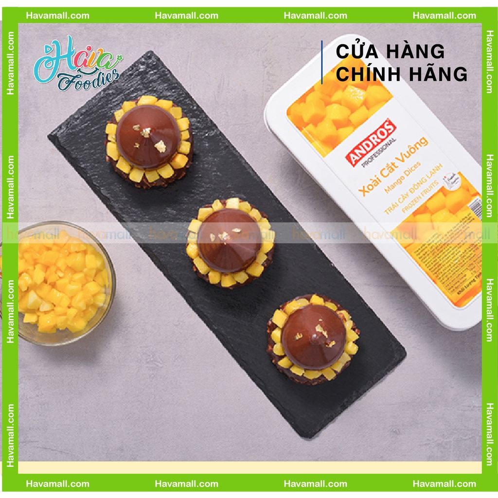 Xoài Cắt Vuông Đông Lạnh ANDROS 600gr - Tặng Kem Phô Mai Hủ 28gr