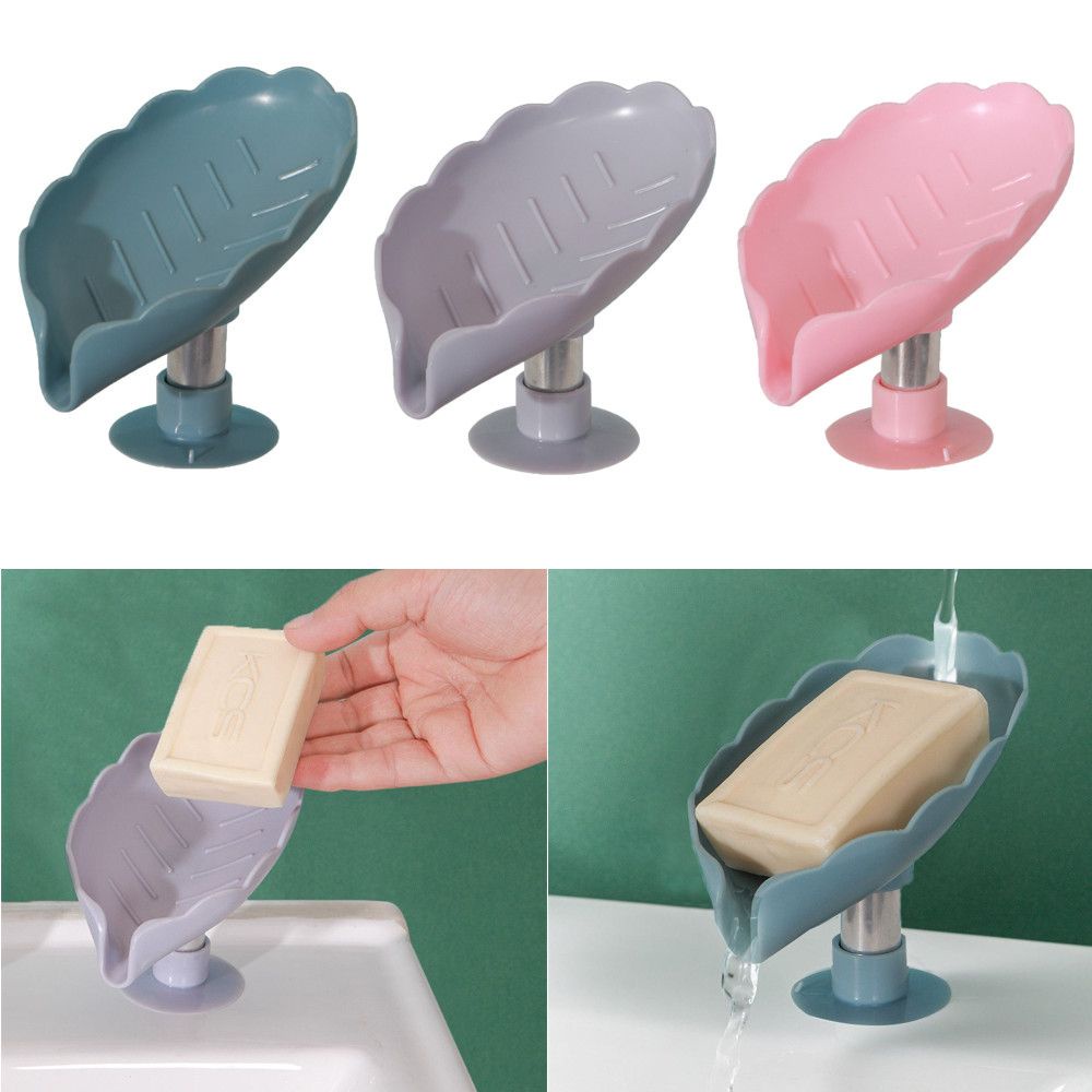 Khay Giá Đỡ Xà Phòng Hình Lá Sen Nhiều Màu Có Giác Hút Không Cần Khoan Lỗ Đa Năng Cho Nhà Tắm