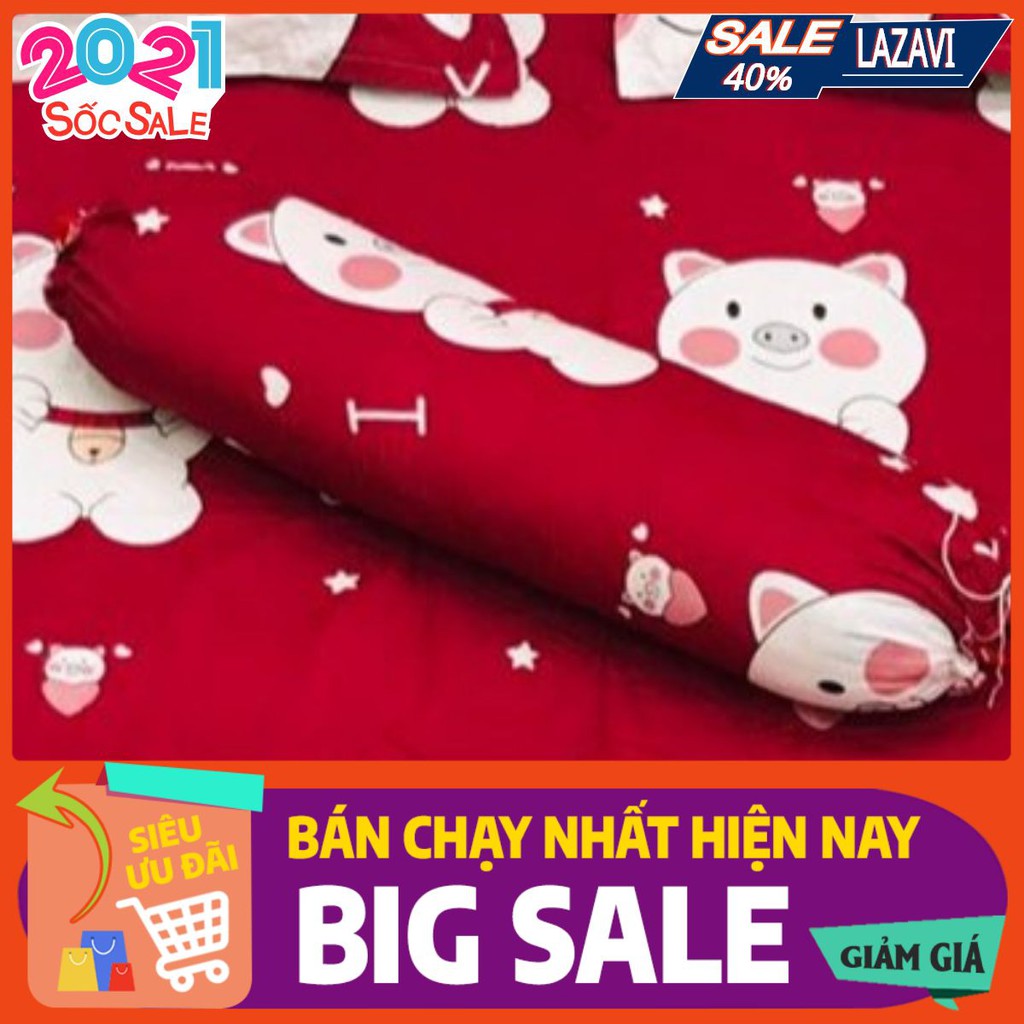 Vỏ gối ôm cotton poly,free ship,được chọn mẫu,mẫu heo đỏ to