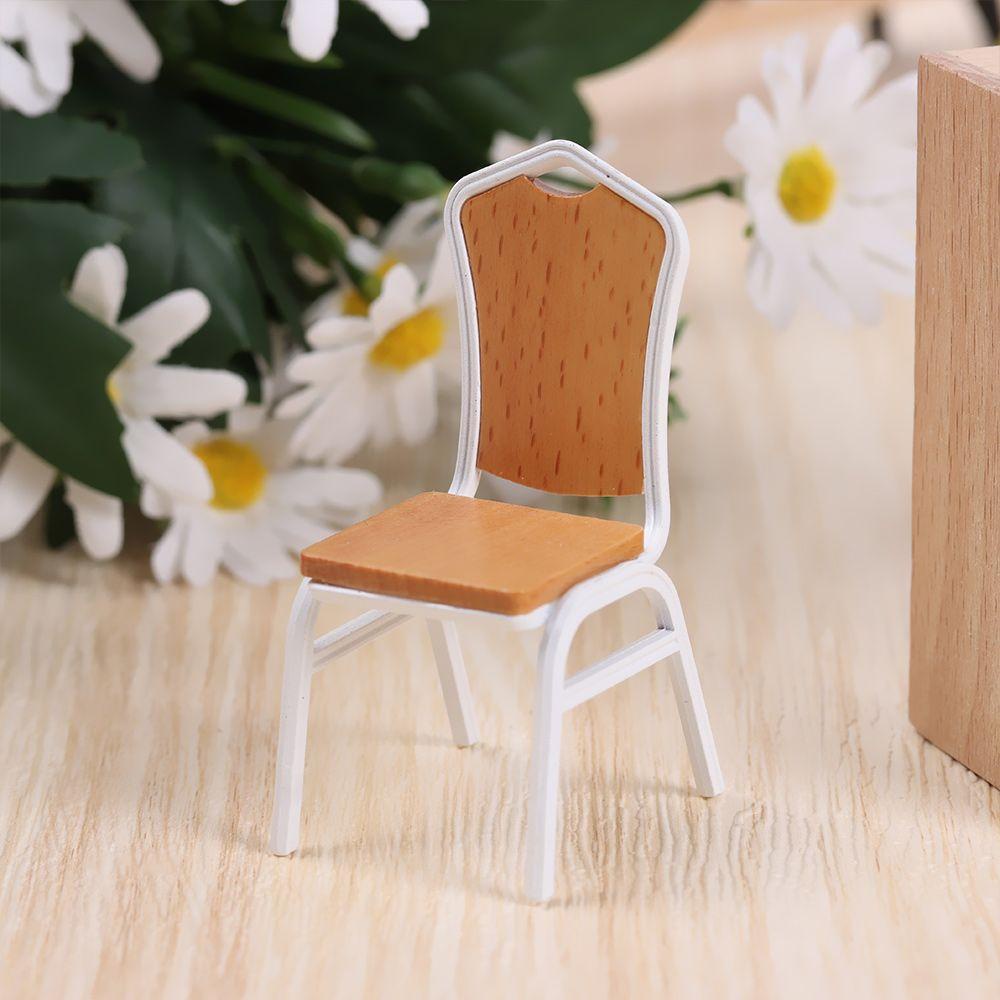 RAINBOW Mô Hình Ghế Gỗ 3 Màu Trang Trí Nhà Búp Bê