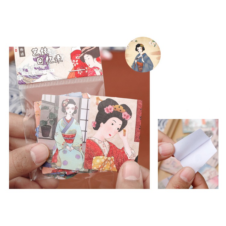 Sticker Gói 40 Miếng Phong Cách Nhật Bản Retro Showa Japanese | ST072