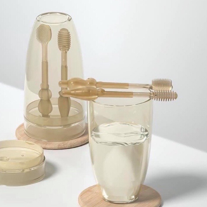 Sét Rơ Lưỡi + Bàn Chải Silicon Cho Bé 0-18 Tháng