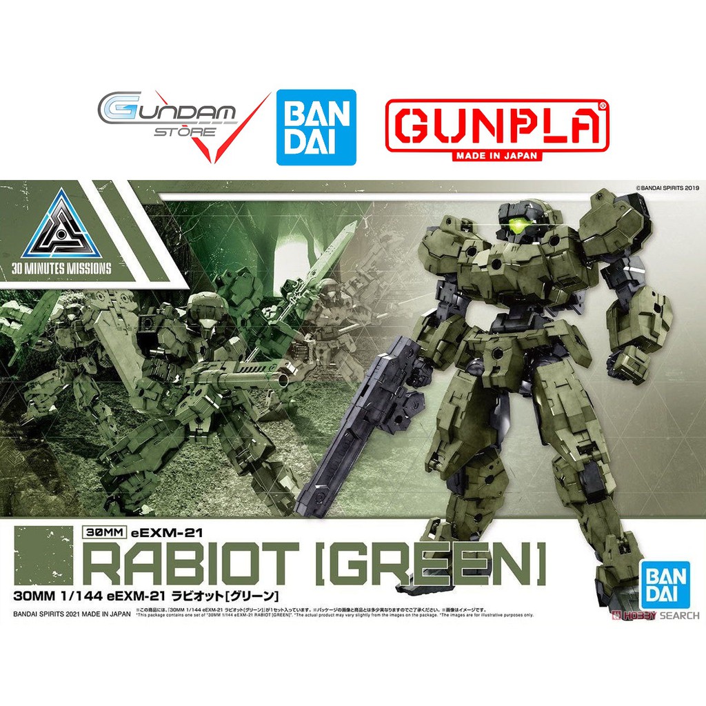 Mô Hình Lắp Ráp eEXM-21 Rabiot Green 30MM 1/144 Bandai 30 Minutes Missions Đồ Chơi Anime Nhật