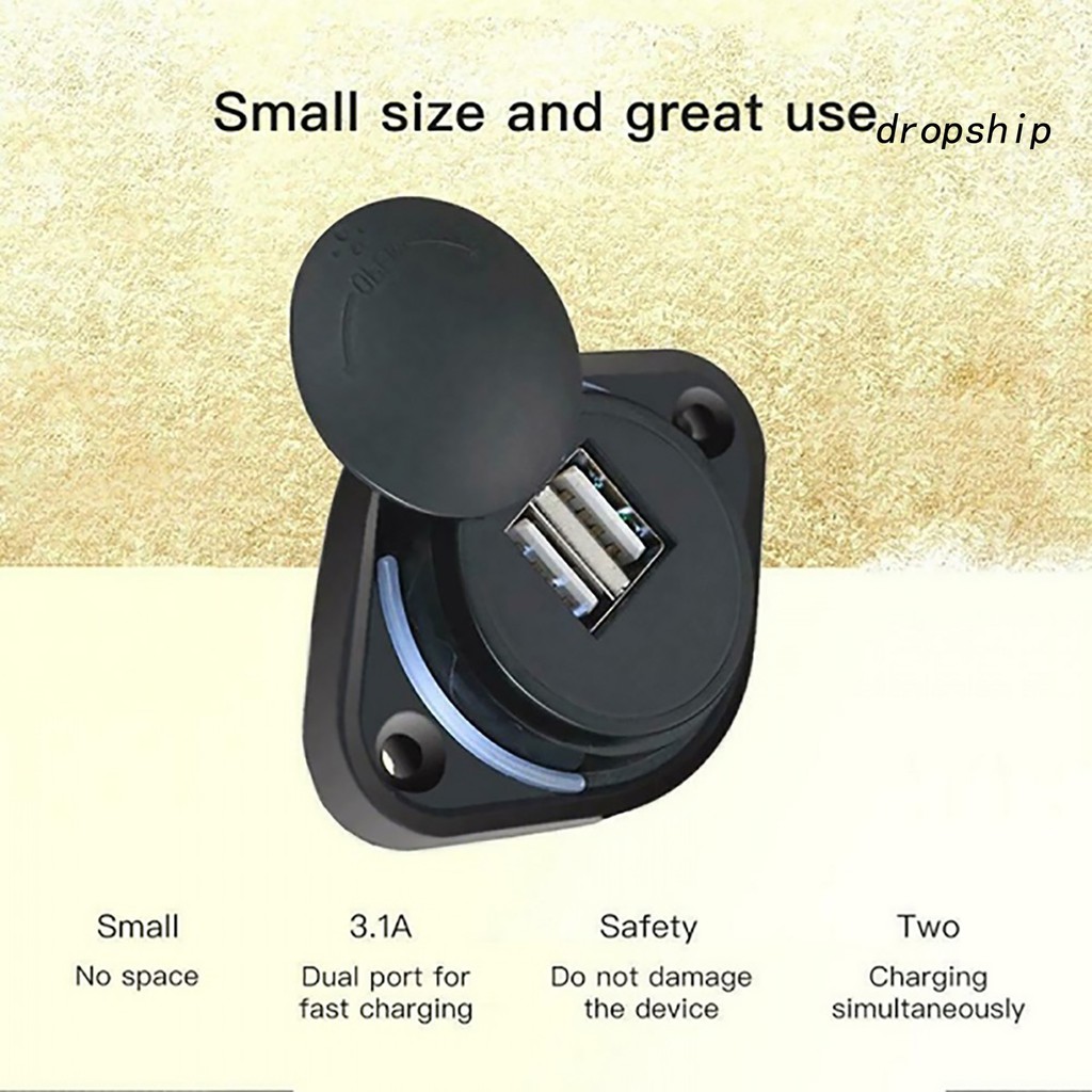 Ổ CắM SạC Usb 12-24v 3.1a Cho Xe Hơi / Xe Buýt / TàU