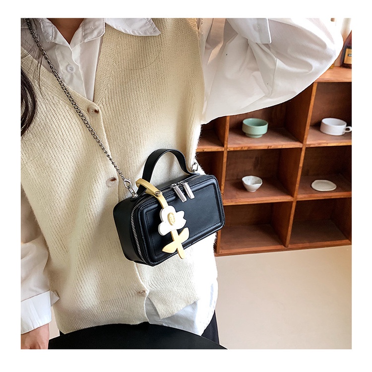 Túi Xách JASMIN NOIR Da PU Hình Hộp Phối Dây Xích Thời Trang Dành Cho Nữ