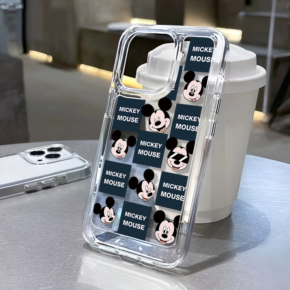 Ốp Điện Thoại Trong Suốt In Hình Mickey Minnie Cho iphone 14ProMax 14Plus 13 11 12 7Plus X XR XS Max