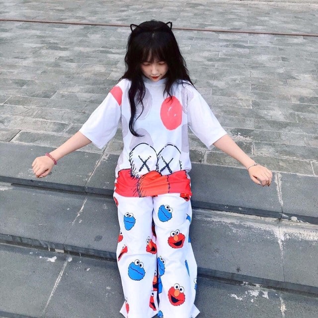 Quần Cartoon Cookies Monster/Cartoon Pant Dài Ảnh Thật