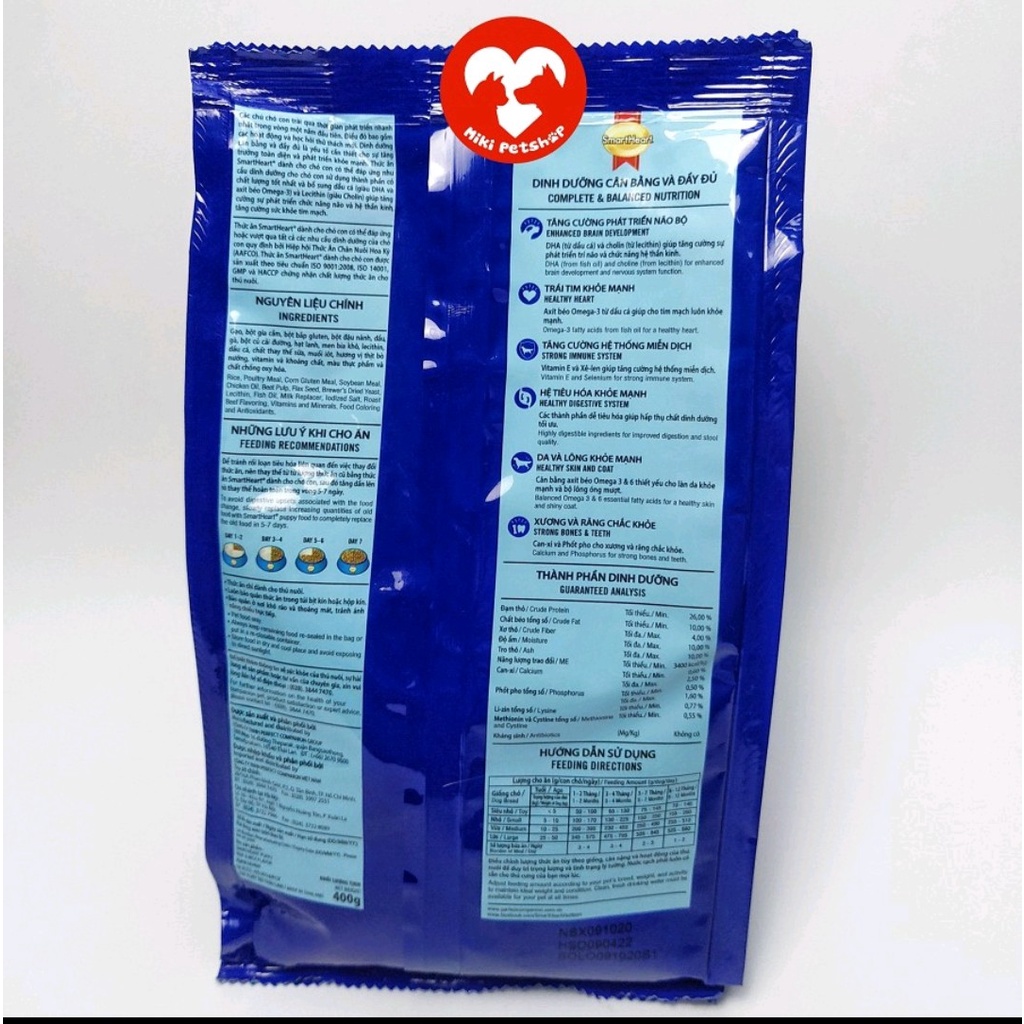 Thức Ăn Cho Chó Hạt Smartheart Adult 400g Vị Bò Dành Cho Chó Lớn - LovelypetFamily