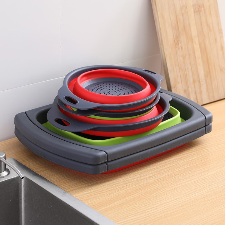 Rổ Silicon Đựng Rau Củ Quả Trái Cây Có Thể Xếp Gọn Khi Không Sử Dụng Siêu Tiện lợi hàng có sẵn