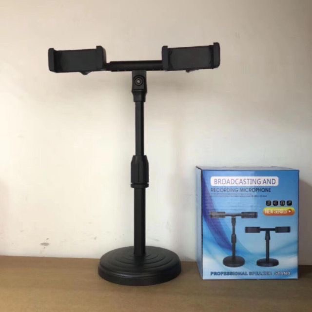 Giá Đỡ Loại 2 Điện Thoại Loại Cao Cấp. Kẹp Điện Thoại Chắc Chắn, Cao 25cm, Độ Bền Cao, Dễ Dàng Lắp Đặt. Bảo Hành 12 TH