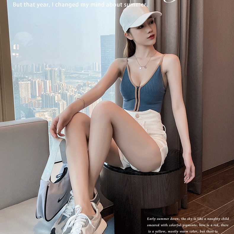 Áo ngực nữ AOWEINISI có khóa kéo co giãn tốt quyến rũ thời trang